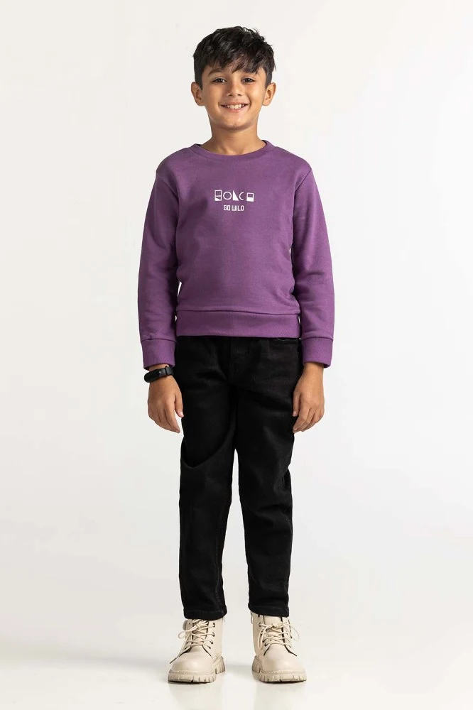 Purple Printed Sweatshirt - Image 5