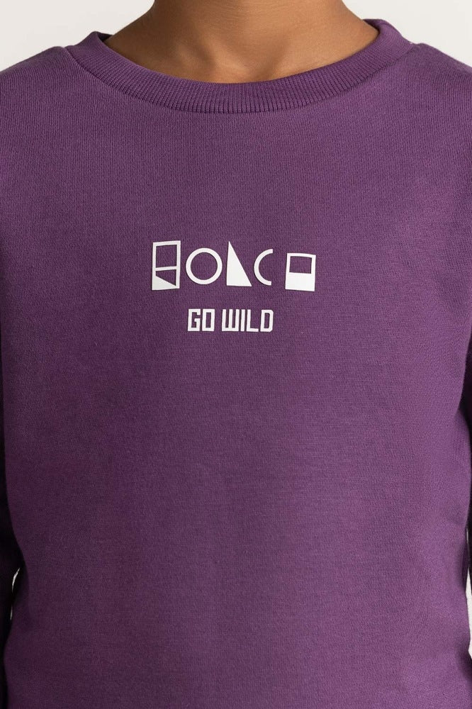Purple Printed Sweatshirt - Image 6