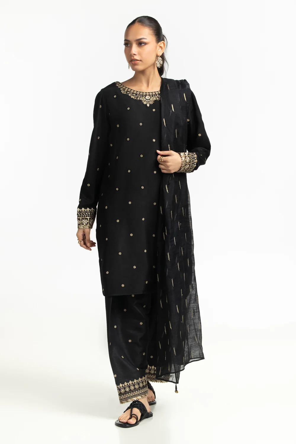 Raw Silk Embroidered Shirt And Trouser