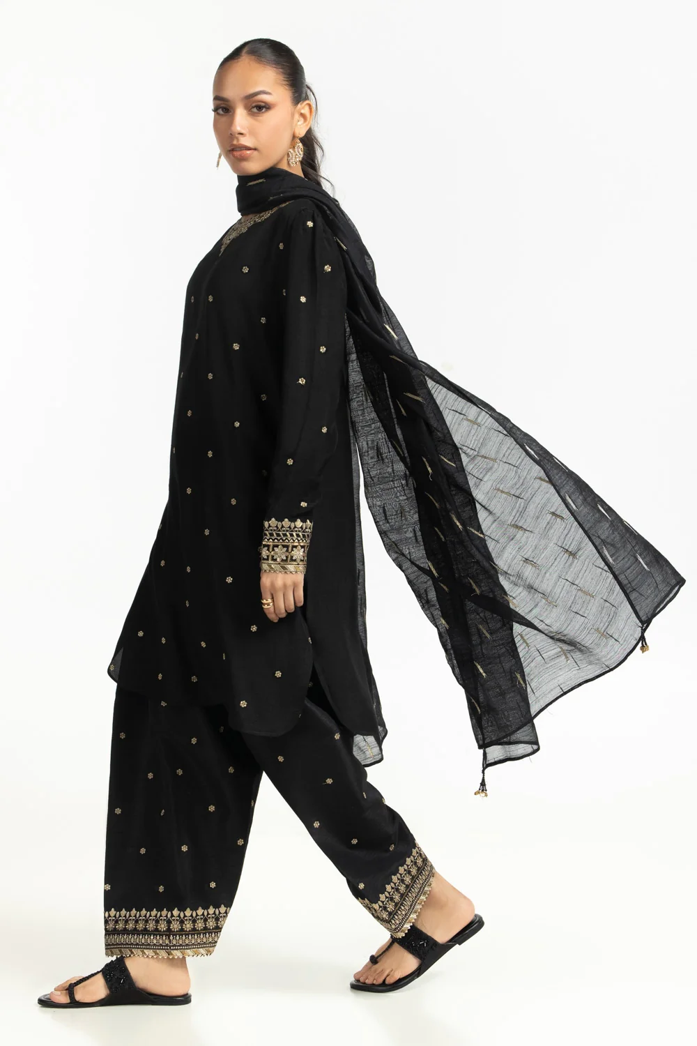 Raw Silk Embroidered Shirt And Trouser - Image 3