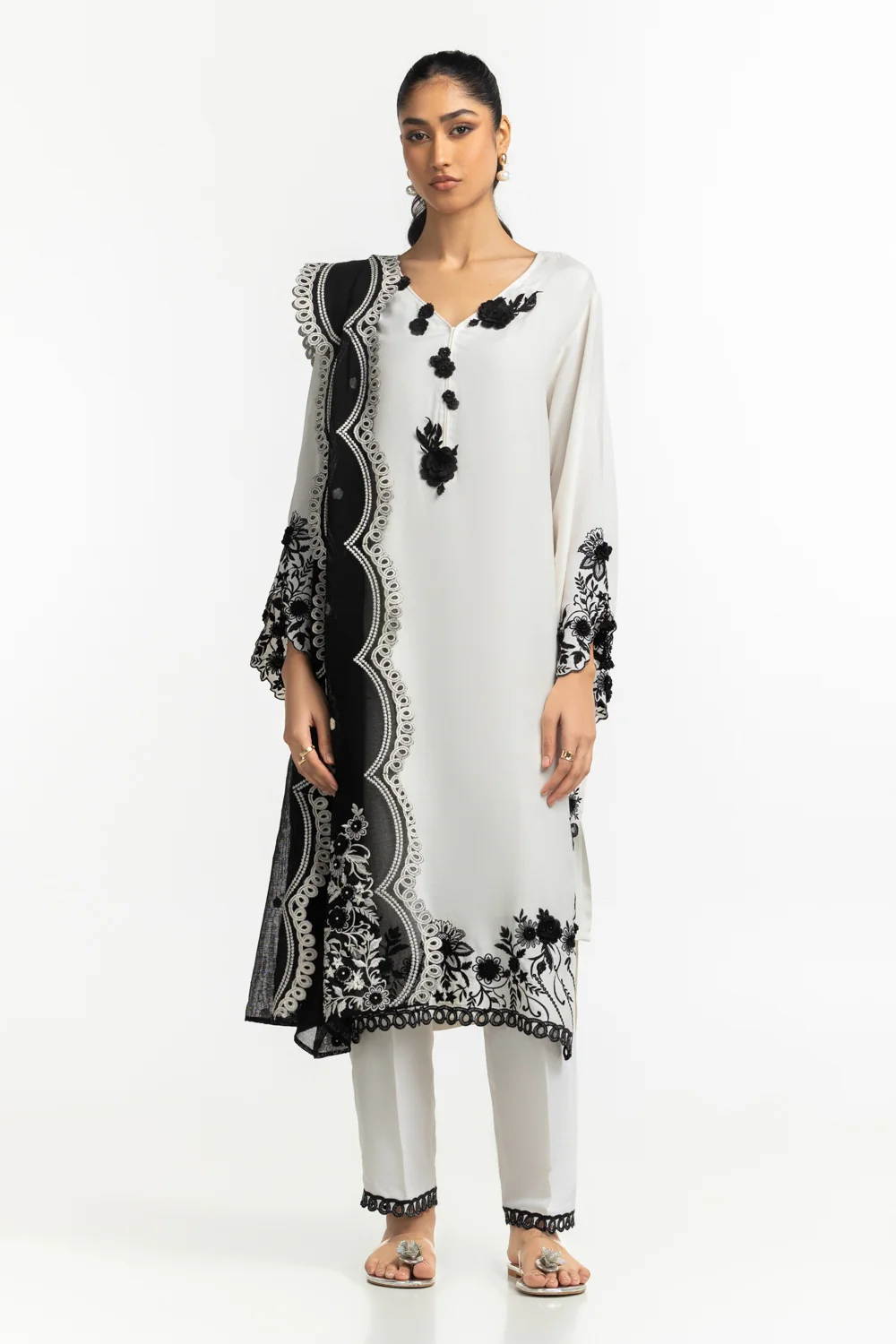 Raw Silk Embroidered Shirt And Trouser