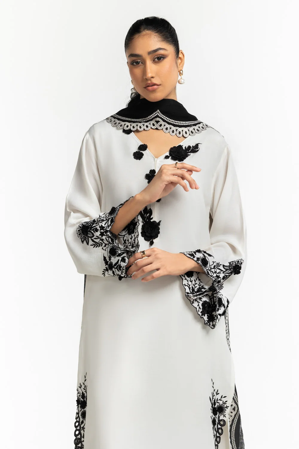 Raw Silk Embroidered Shirt And Trouser - Image 3