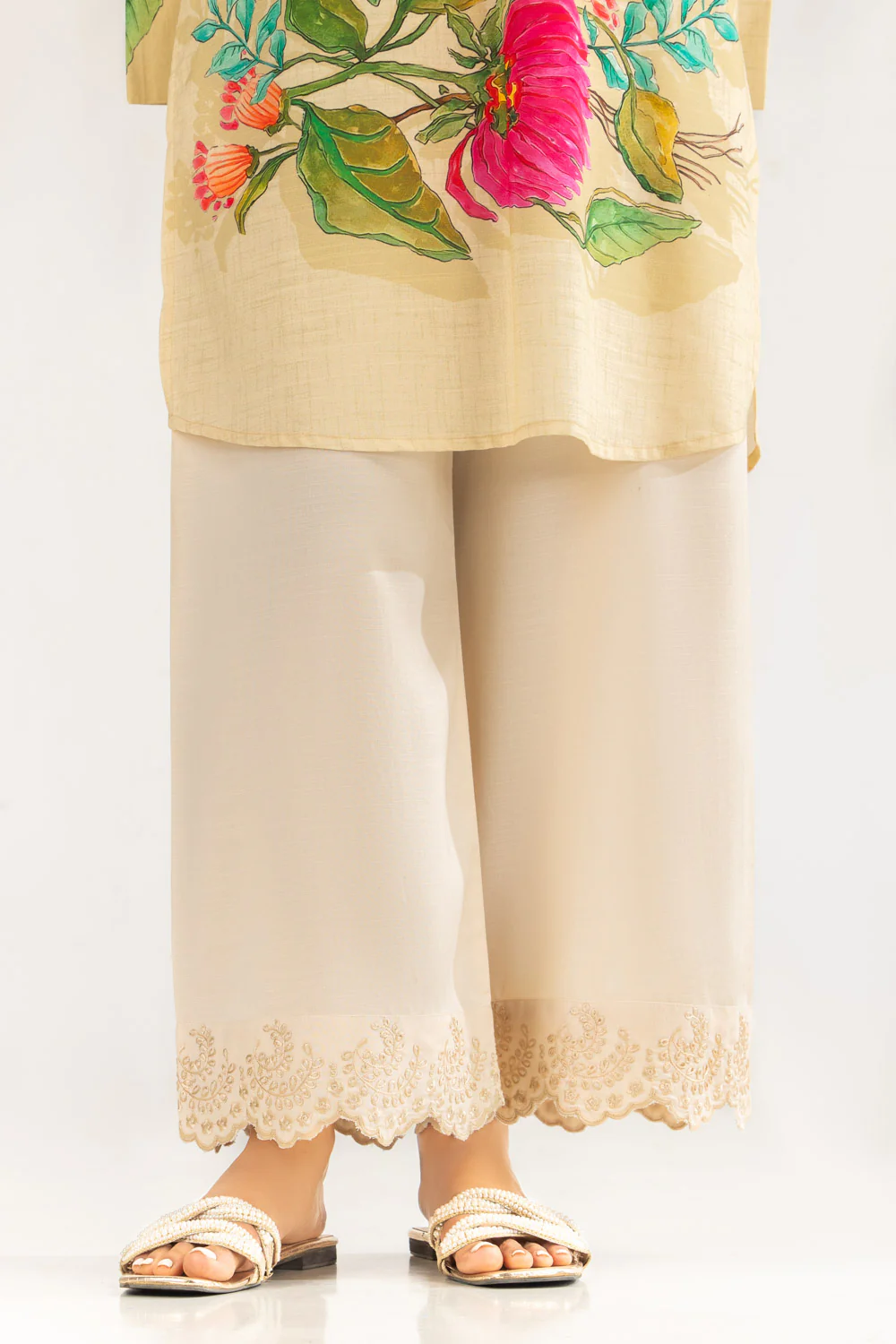 Rawsilk Embroidered Trouser