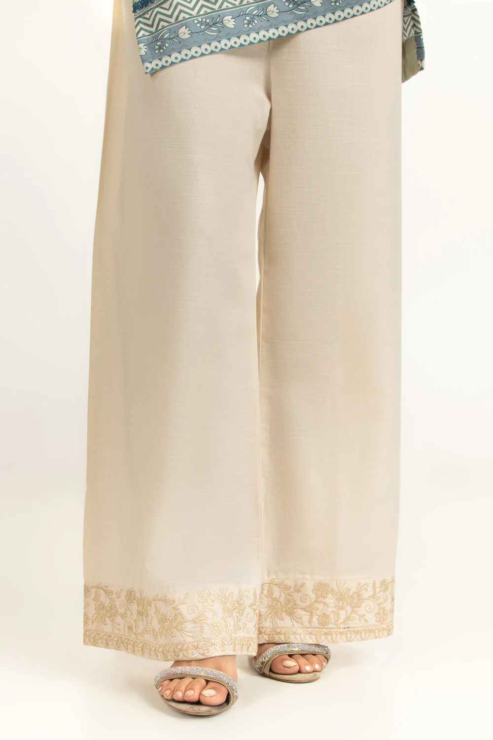 Rawsilk Embroidered Trouser