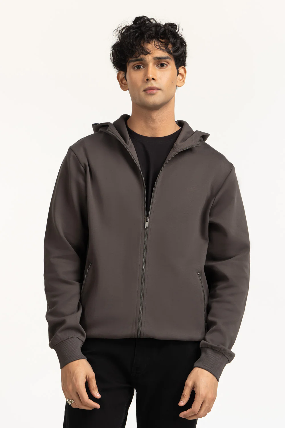 Regular Fit Hooded Zipper