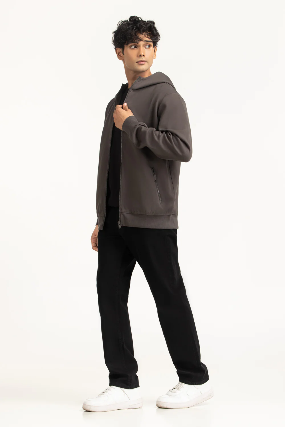 Regular Fit Hooded Zipper - Image 3
