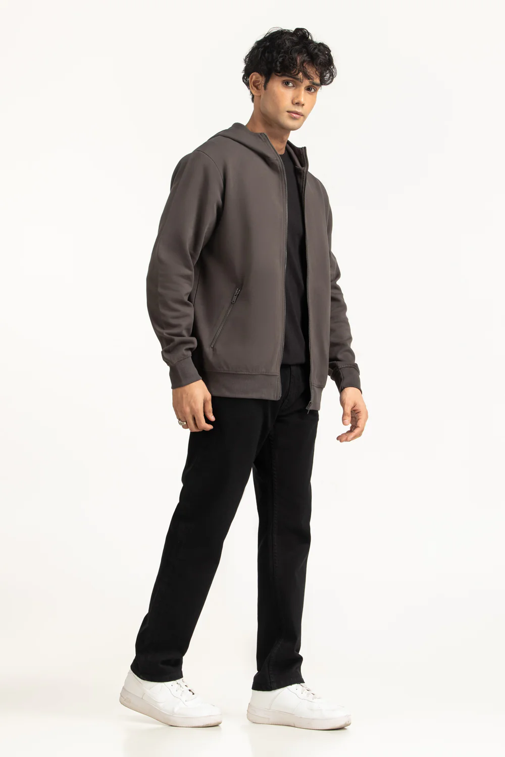 Regular Fit Hooded Zipper - Image 4