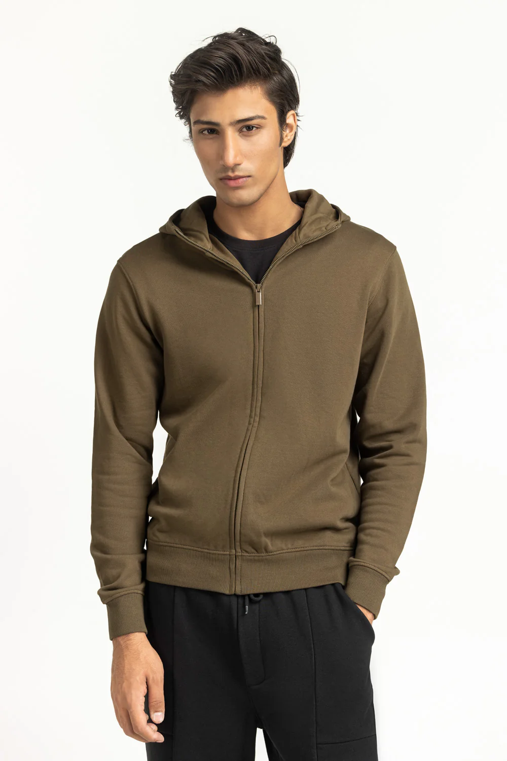 Regular Fit Hooded Zipper