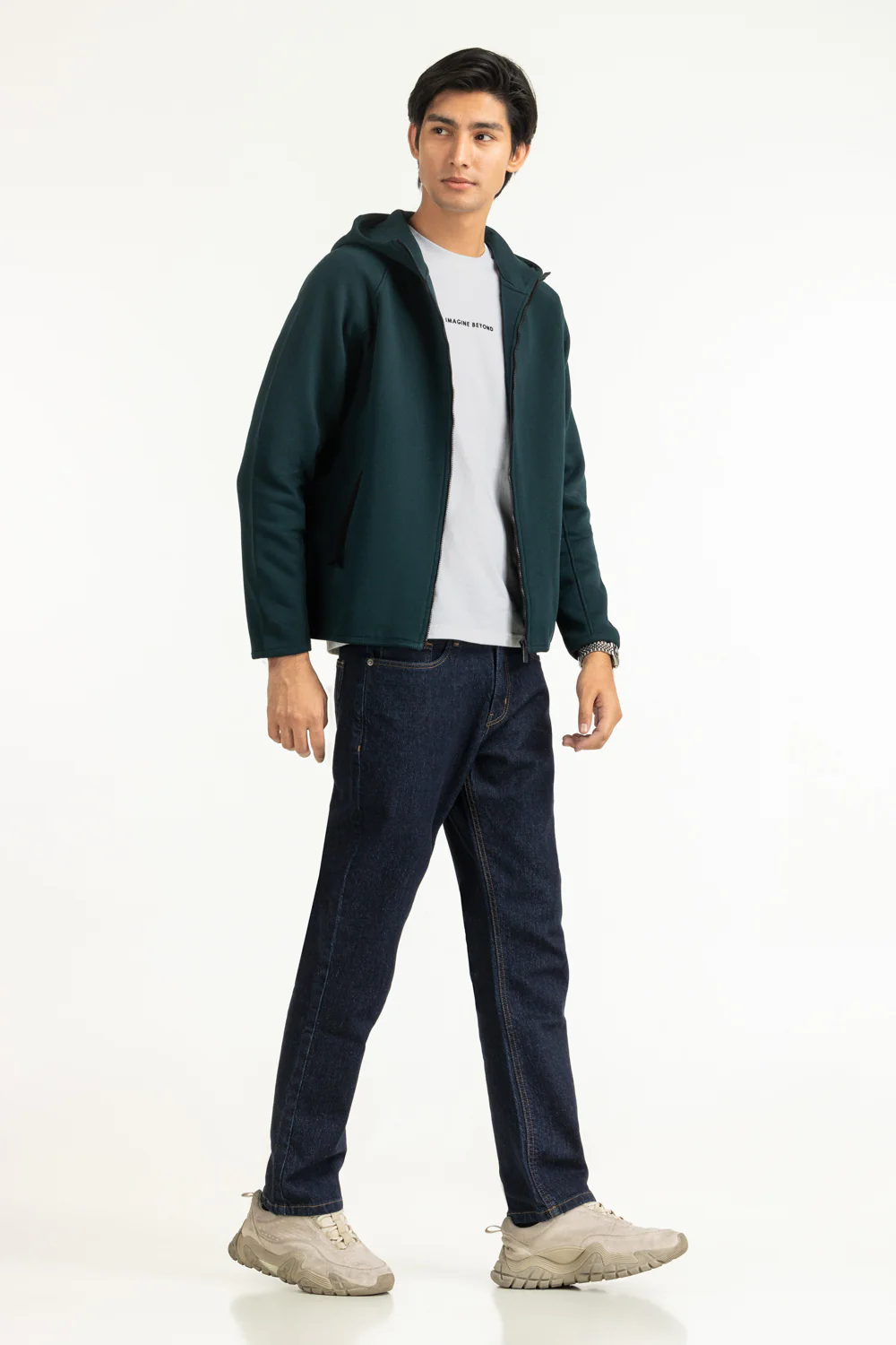Regular Fit Hooded Zipper - Image 4