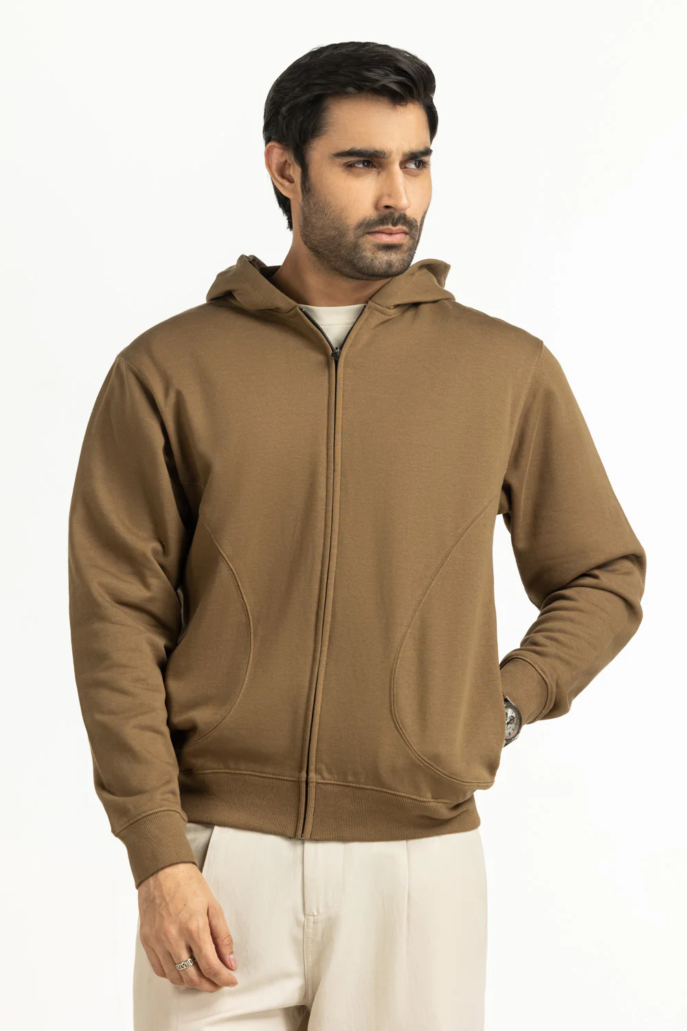 Regular Fit Hooded Zipper