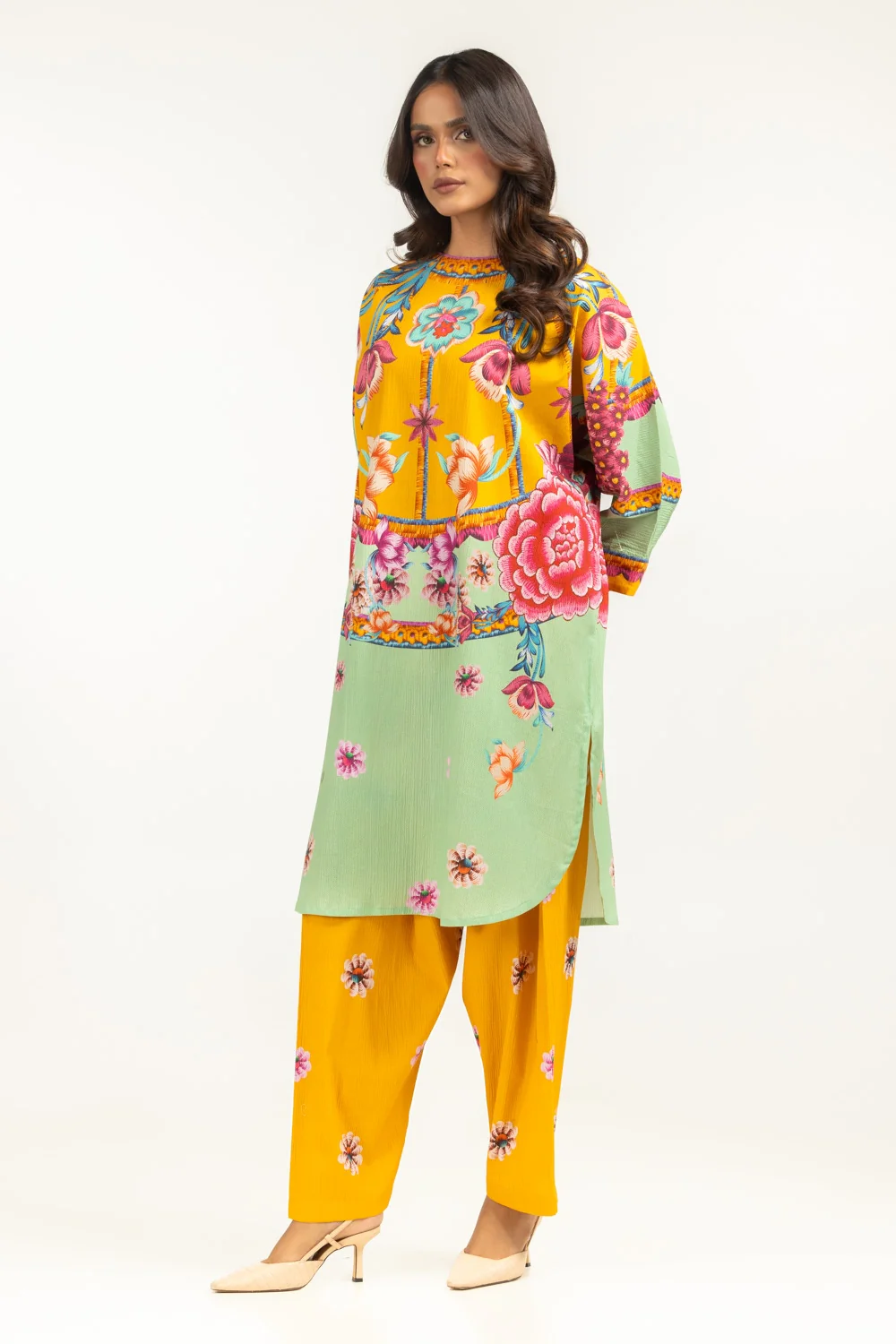 Ripple crinkle Printed Co-Ord Set - Image 4