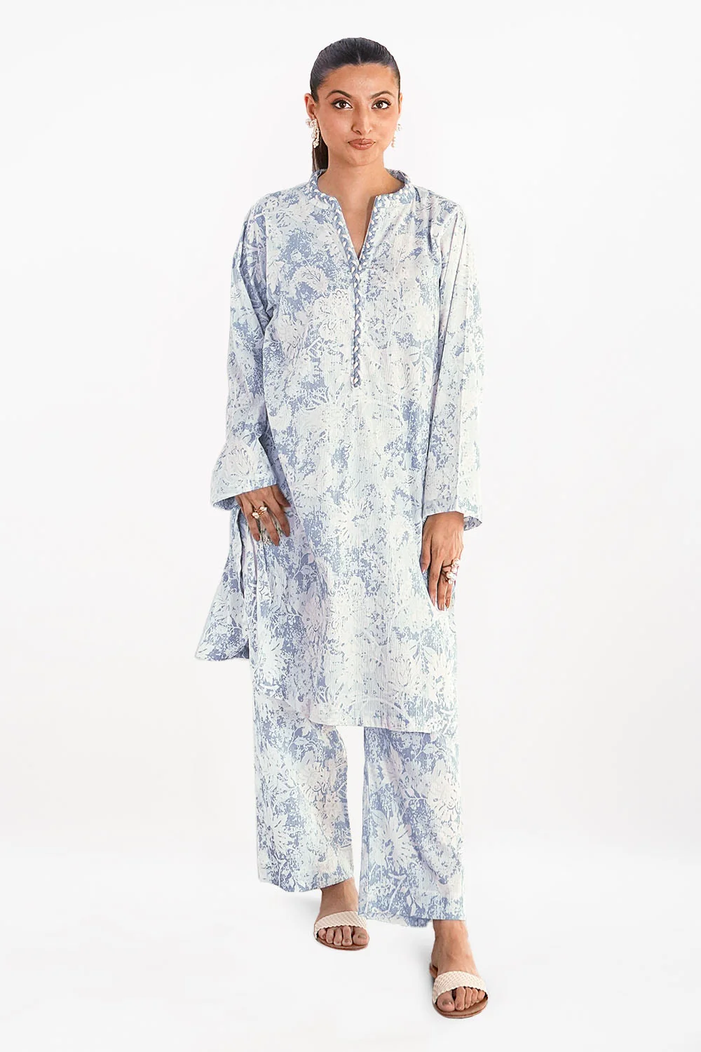 Ripple Crinkle Printed Co-Ord Set