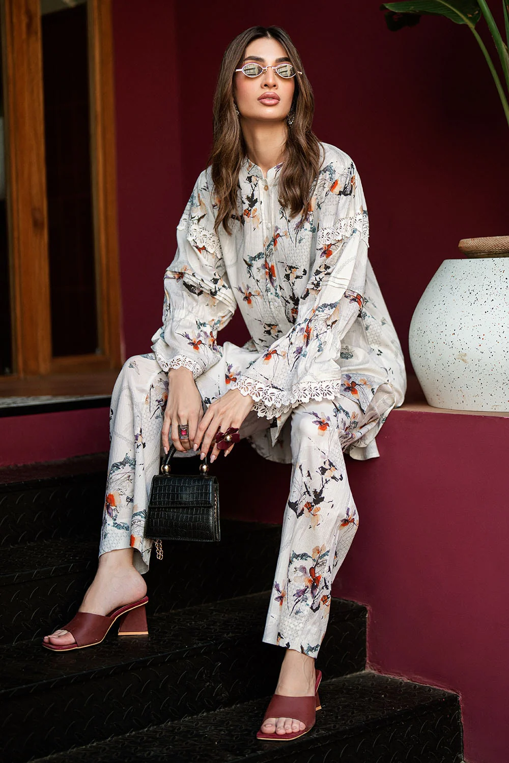 Ripple Crinkle Printed Co-Ord Set - Image 3