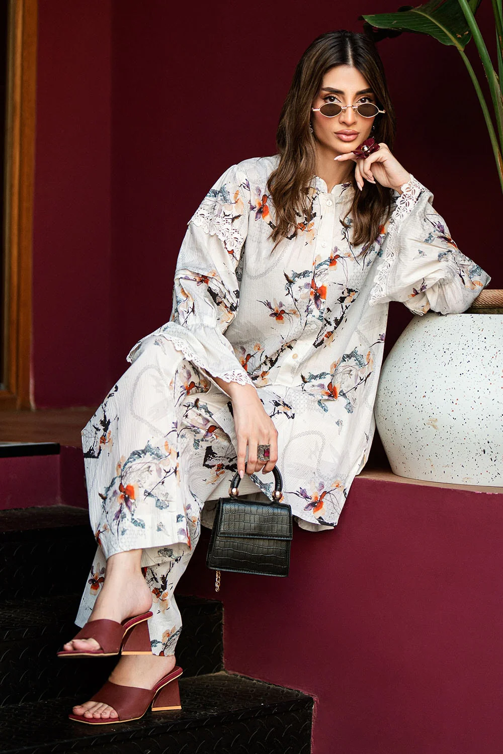 Ripple Crinkle Printed Co-Ord Set - Image 4