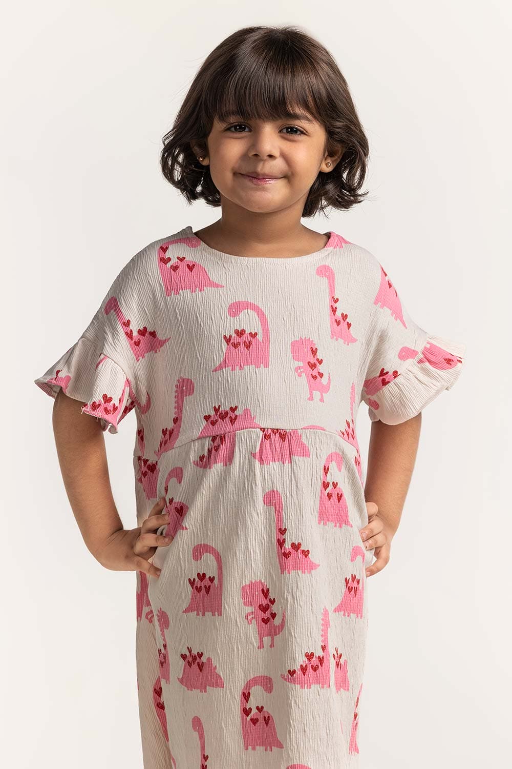 Round Neck Printed Dress - Image 3