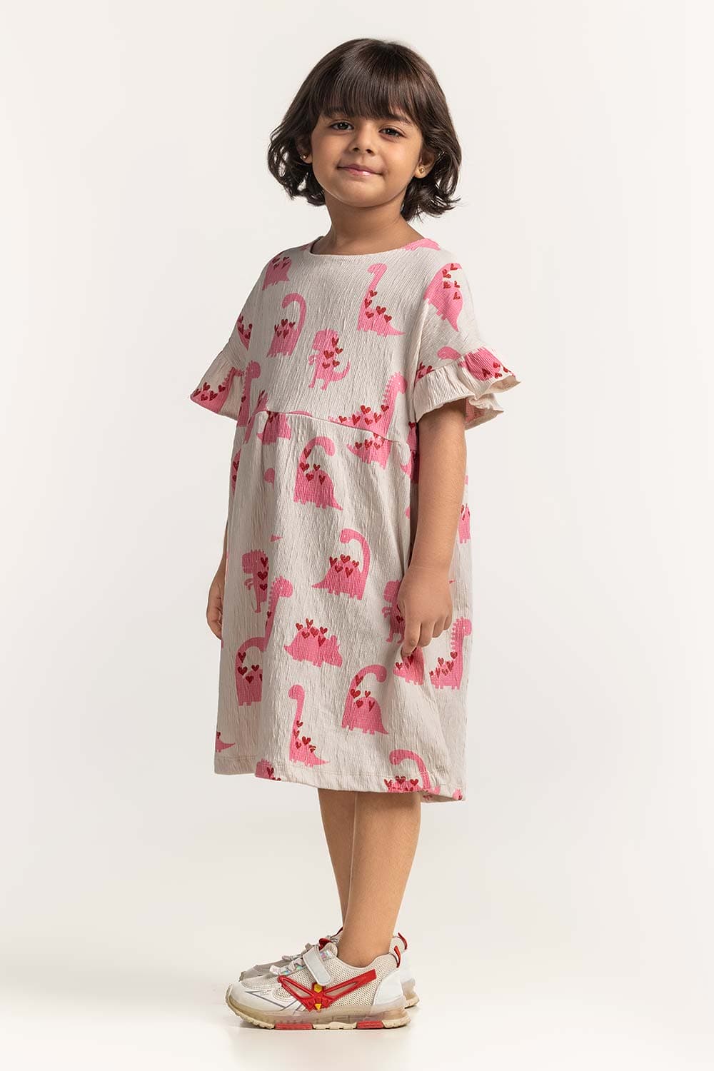 Round Neck Printed Dress - Image 4