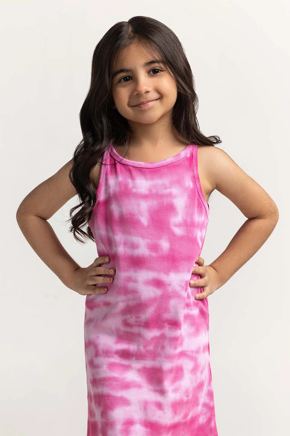 Round Neck Tie-Dye Dress - Image 3
