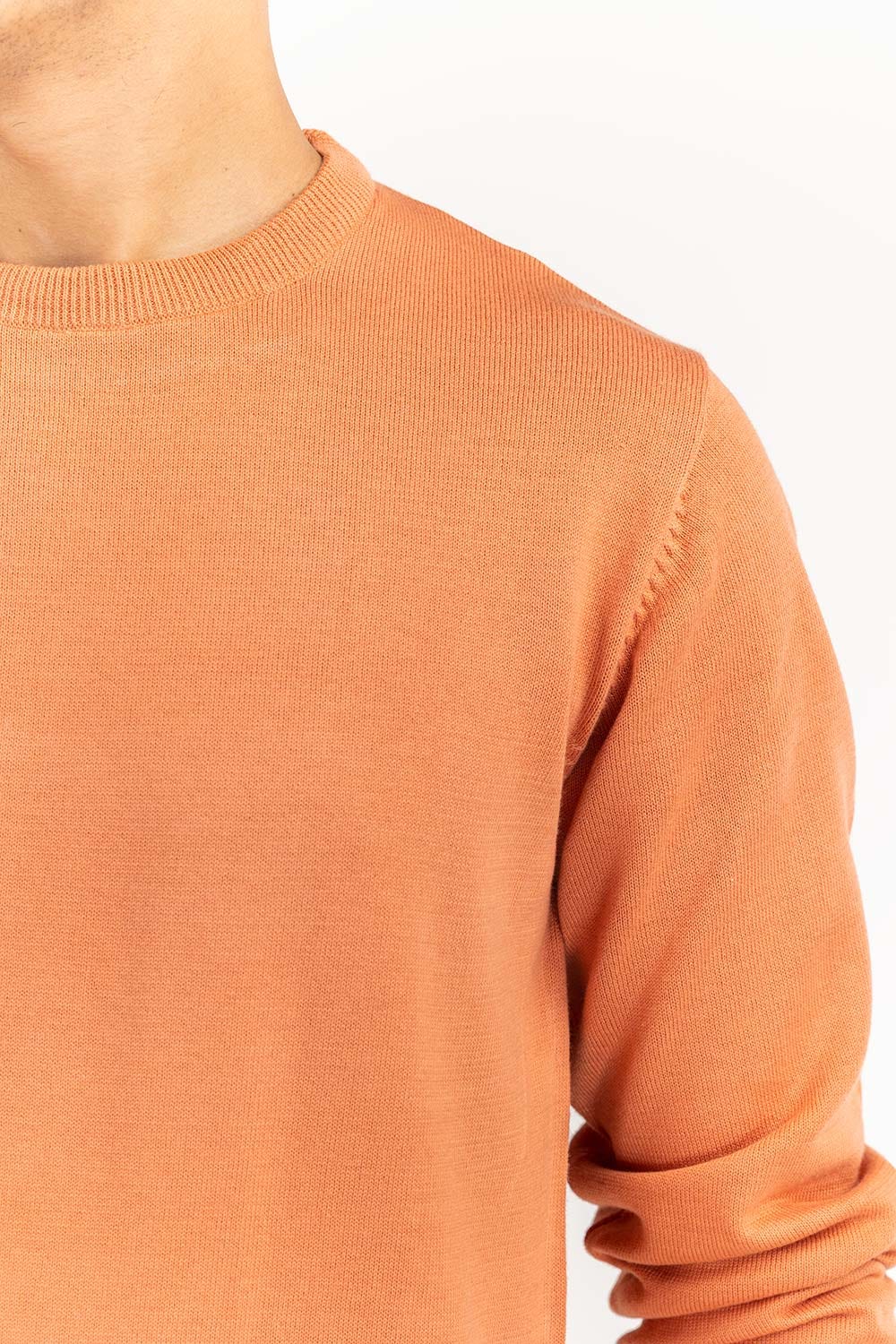 Rust Basic Crew Neck Sweater