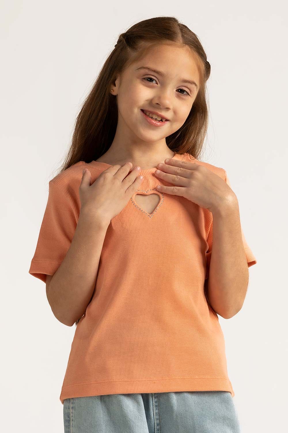 Salmon Junior Girl Knit Printed Tee - Image 6