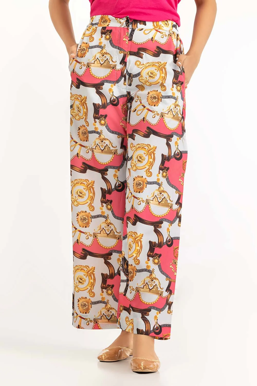 Satin Silk Printed Trouser - Image 3