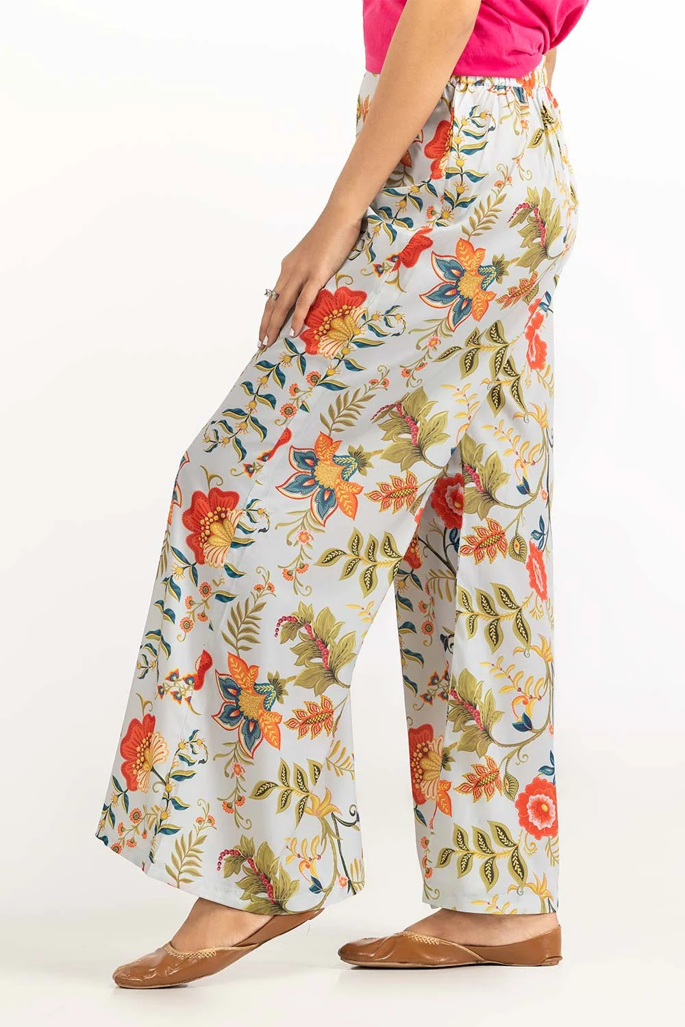 Satin Silk Printed Trouser - Image 3