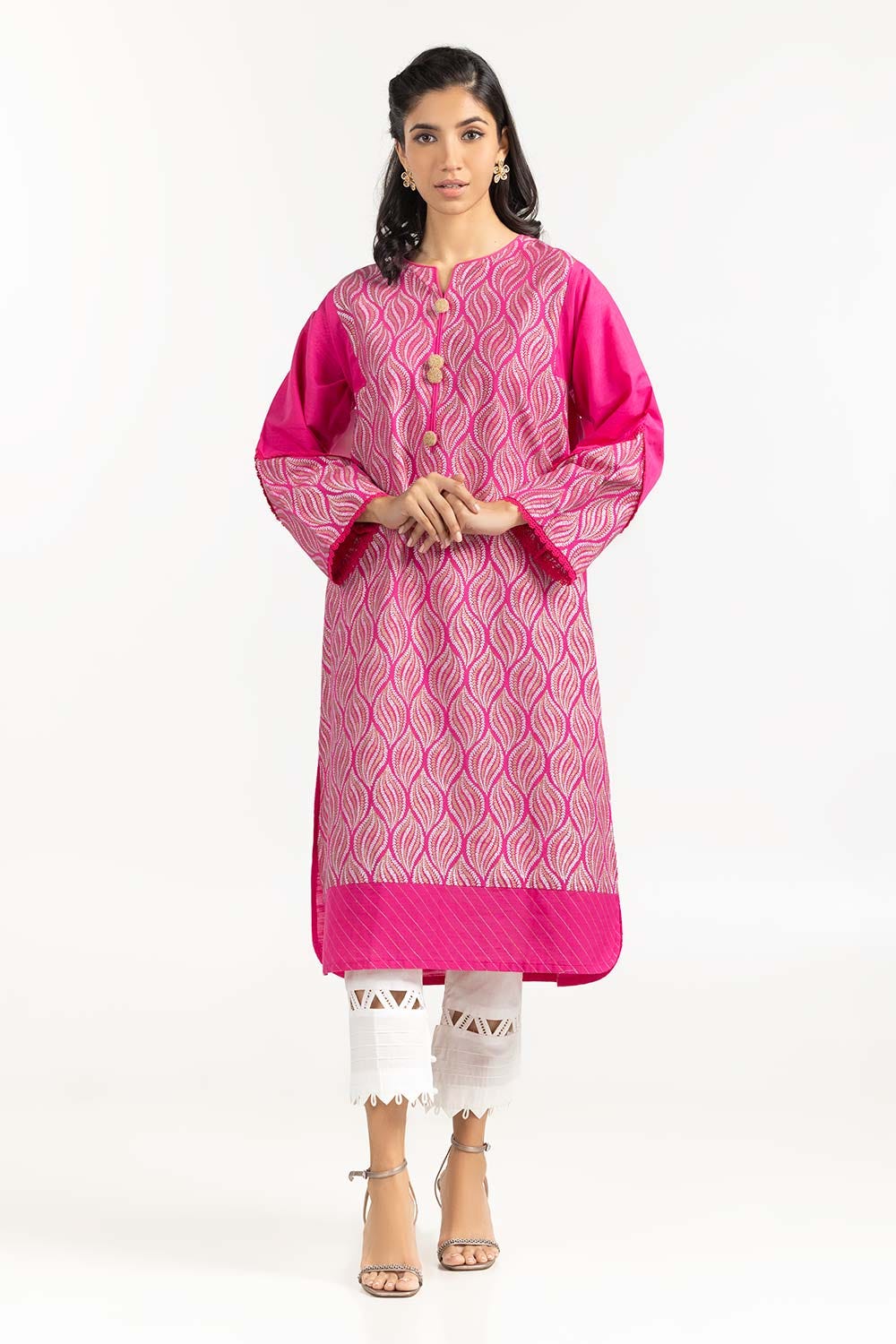 Screen Printed Khaddar Shirt - Image 2