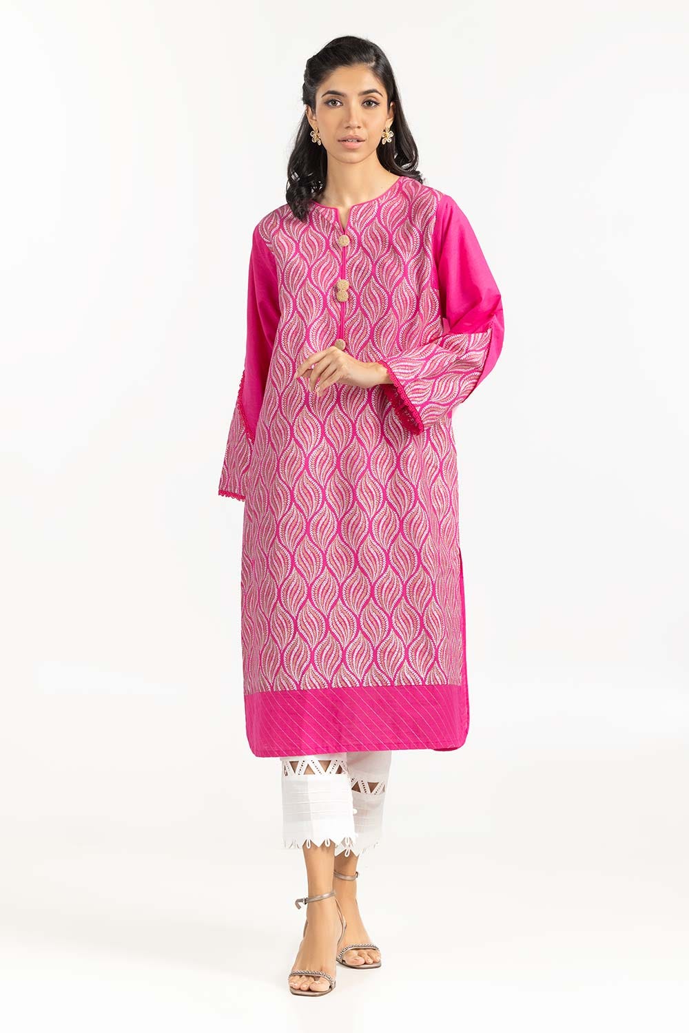 Screen Printed Khaddar Shirt - Image 4