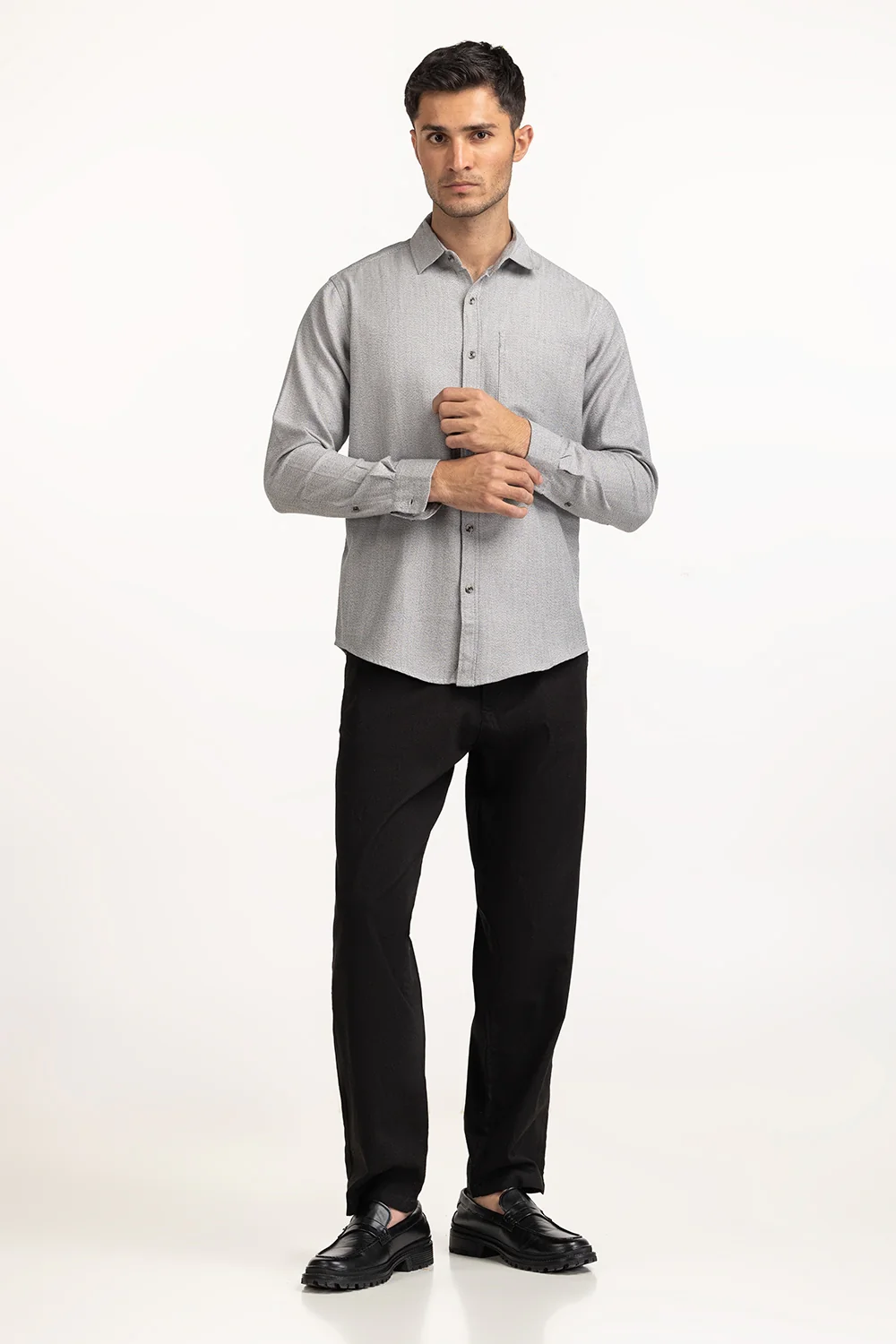 Self Textured Casual Shirts - Image 6