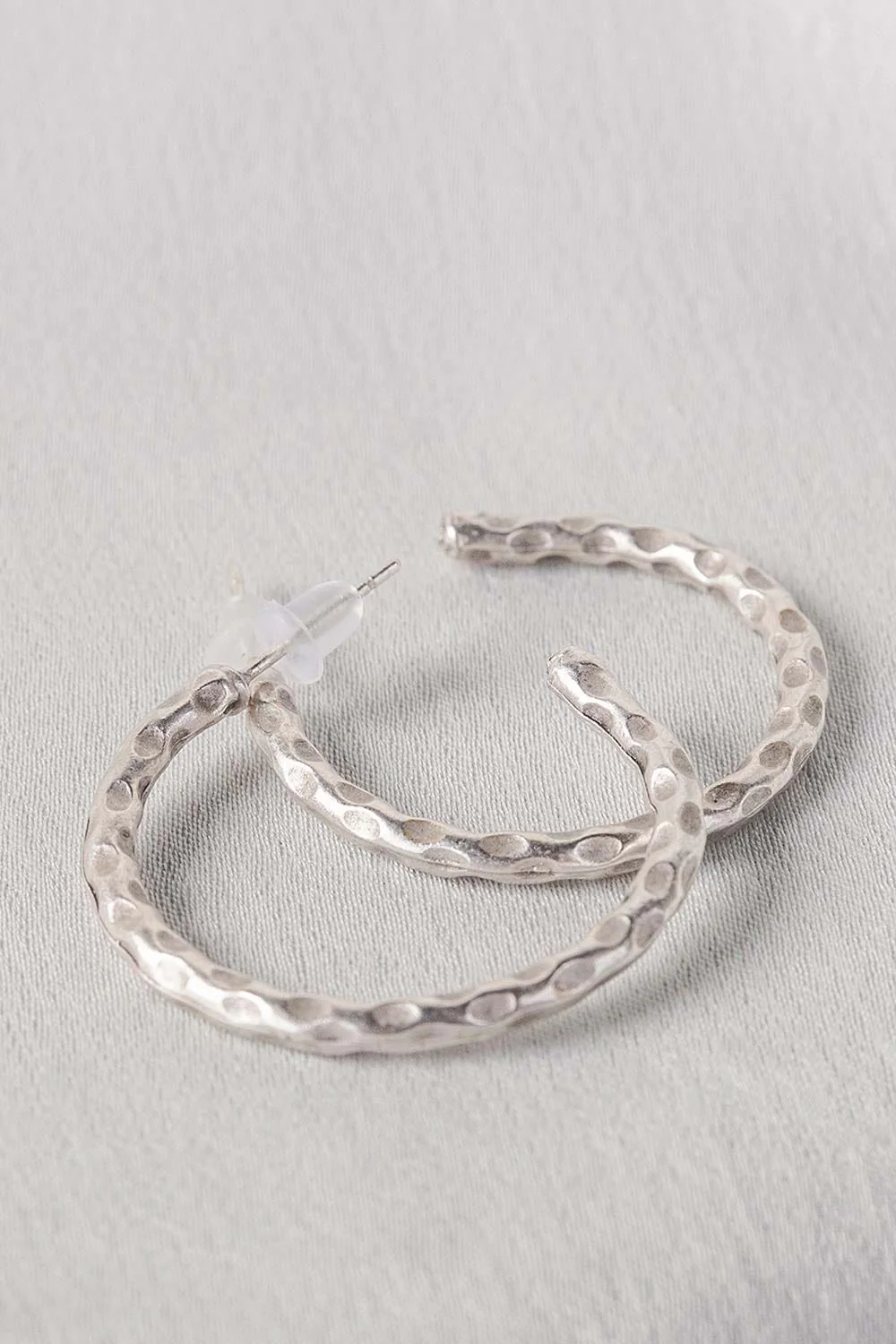 Silver C Hoop Earrings - Image 3