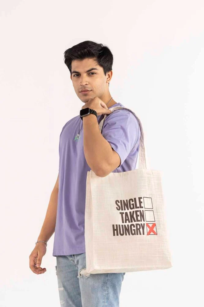 Single Taken Hungry Tote Bag TB - Image 6