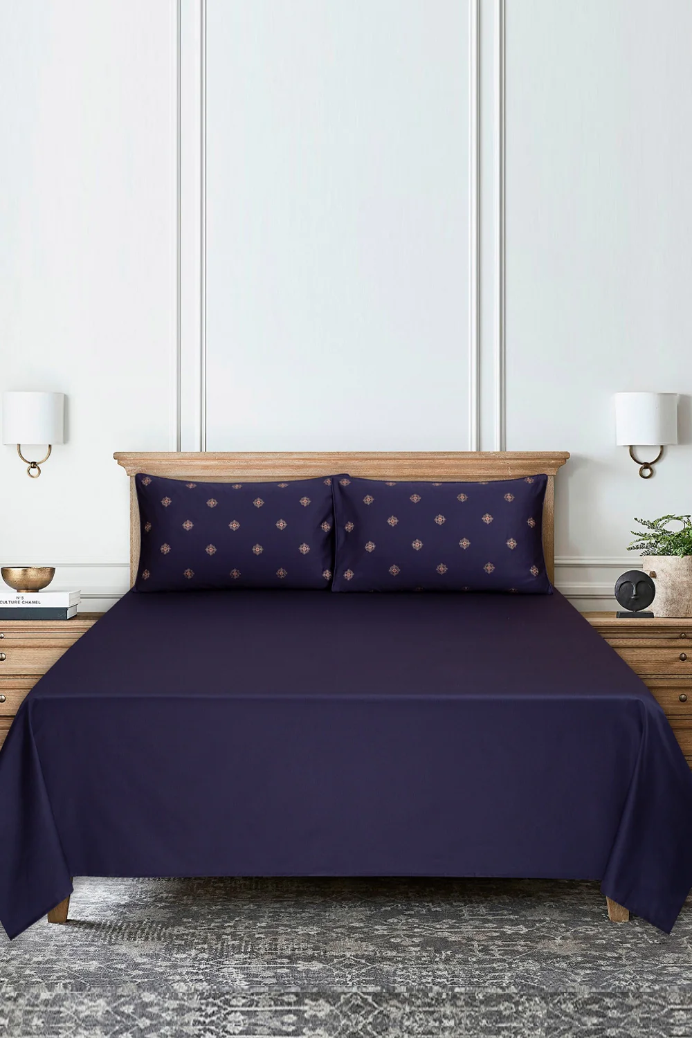 Smoke T-400 Embroidered Bed Sheet Set - Image 2