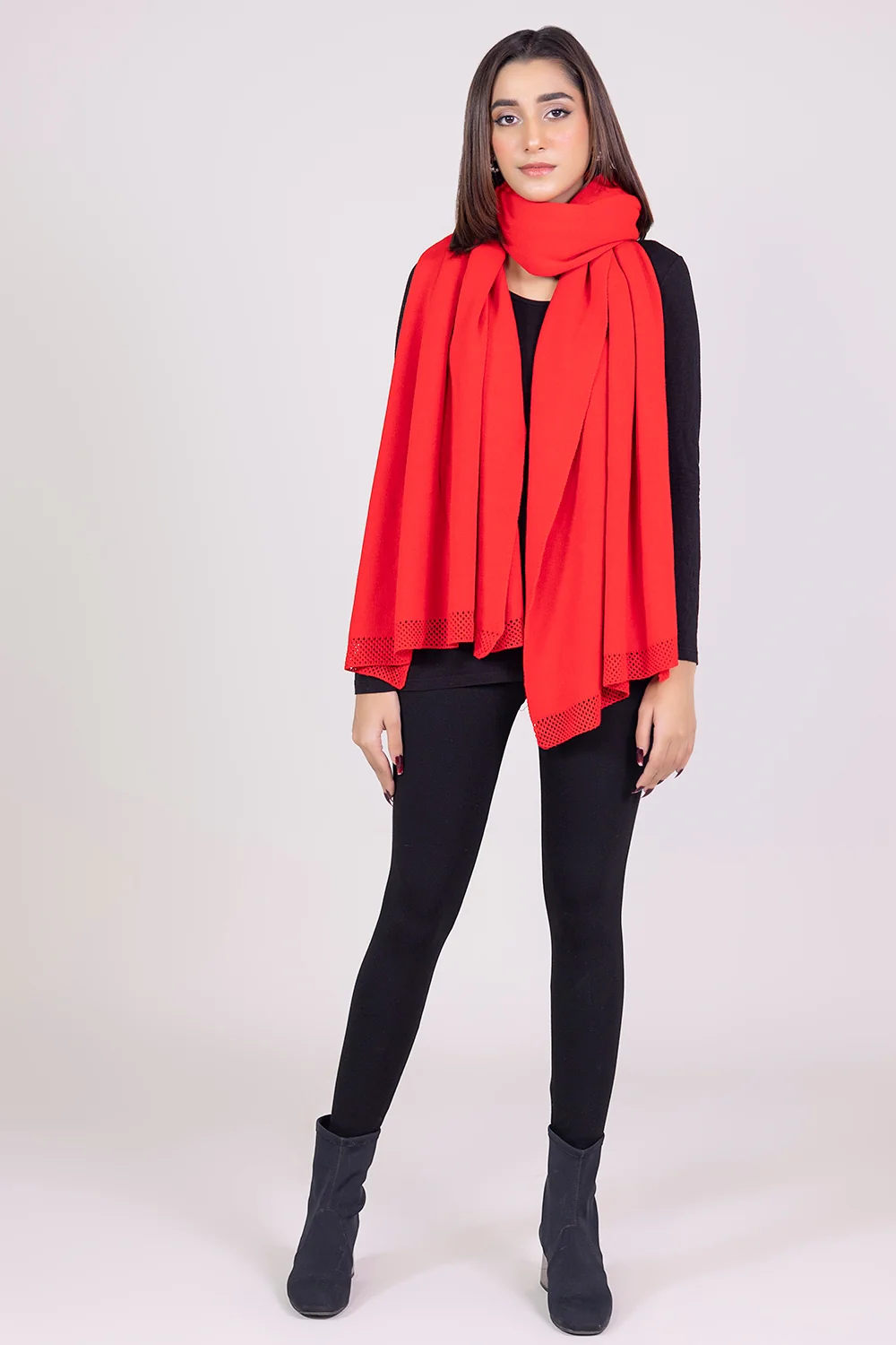 Solid Knitted Shawl - Image 2
