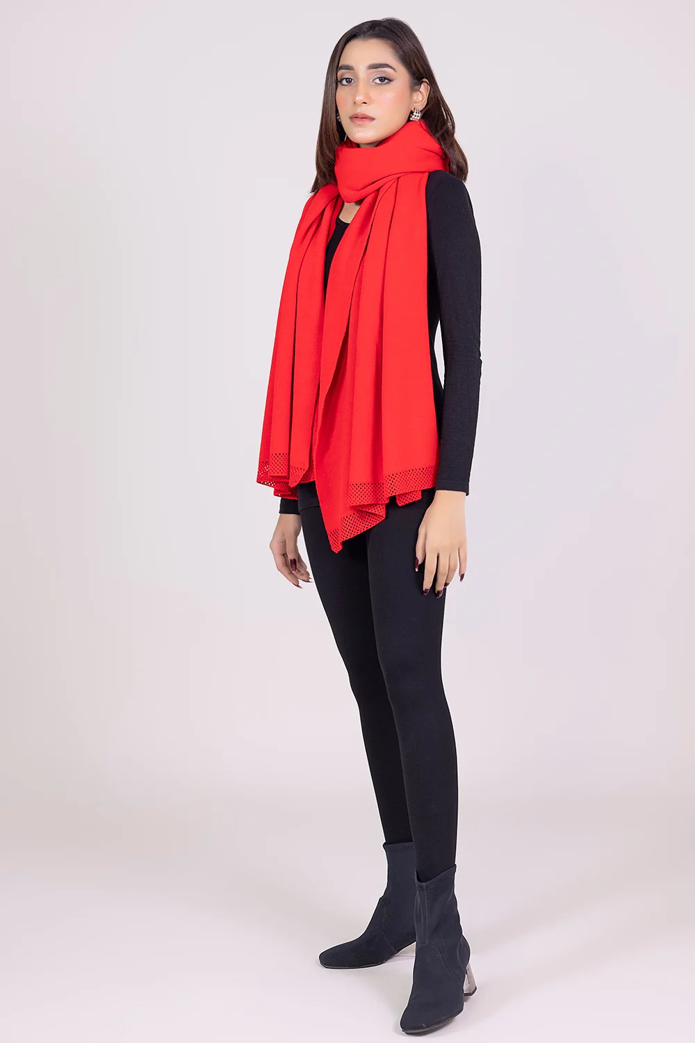 Solid Knitted Shawl - Image 4