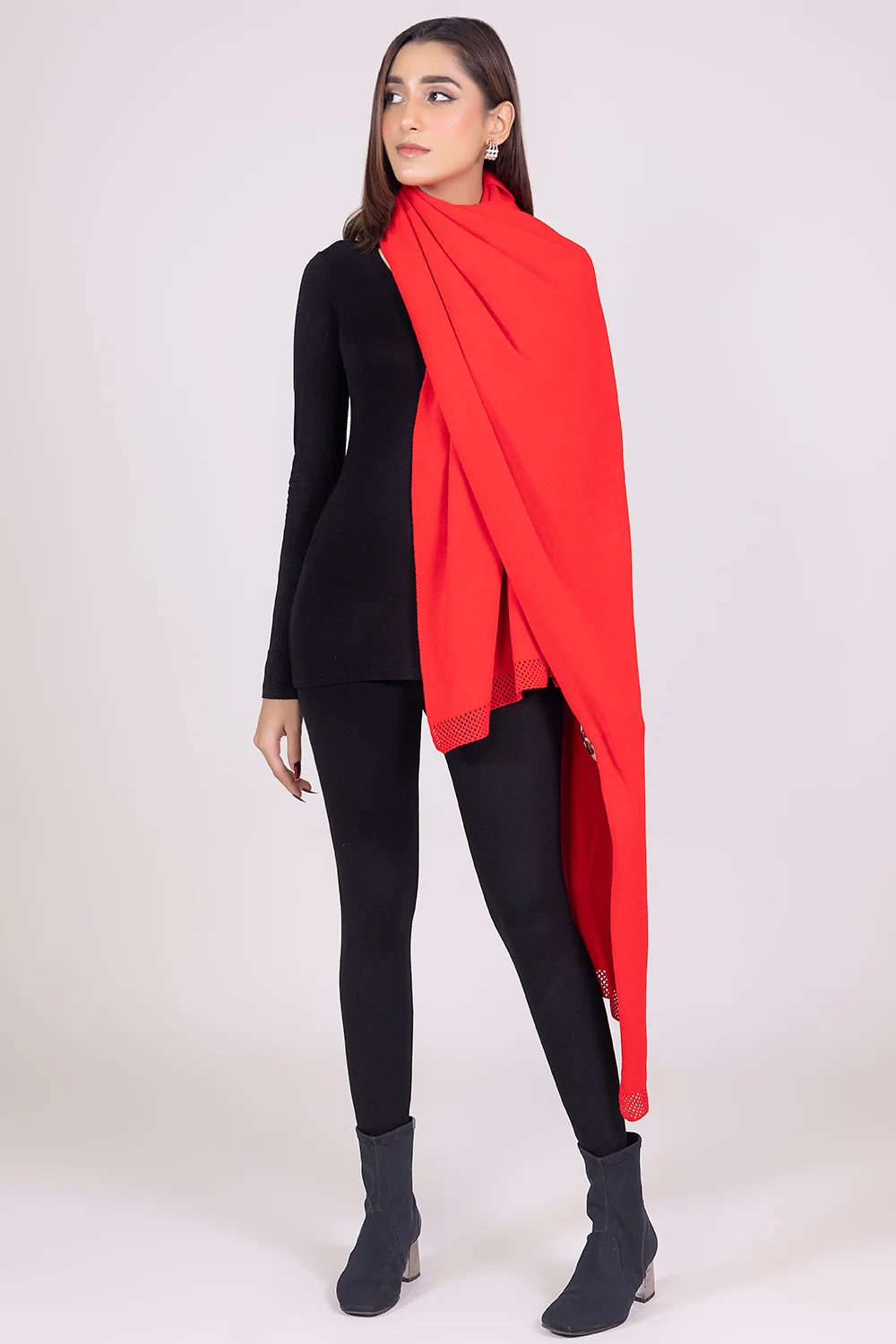Solid Knitted Shawl - Image 6