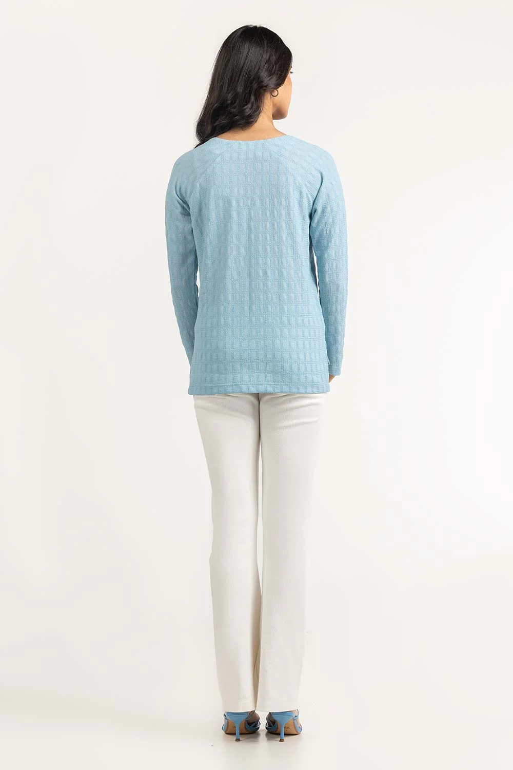Square Neck Top With Textured Fabric - Image 5