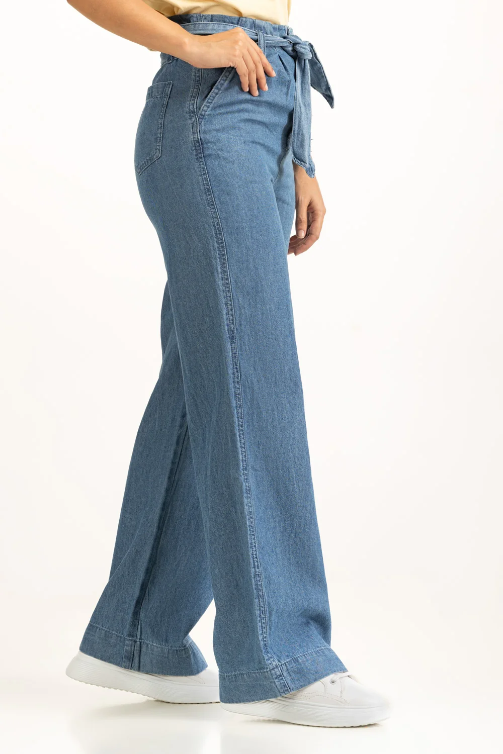 Straight Fit Wide Leg Trousers - Image 5