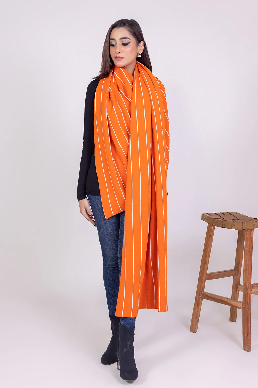 Striped Jacquard Shawl - Image 5