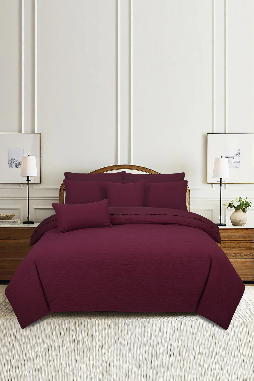 Tawny Port T-150 Seersucker Quilt Cover Set - Image 2