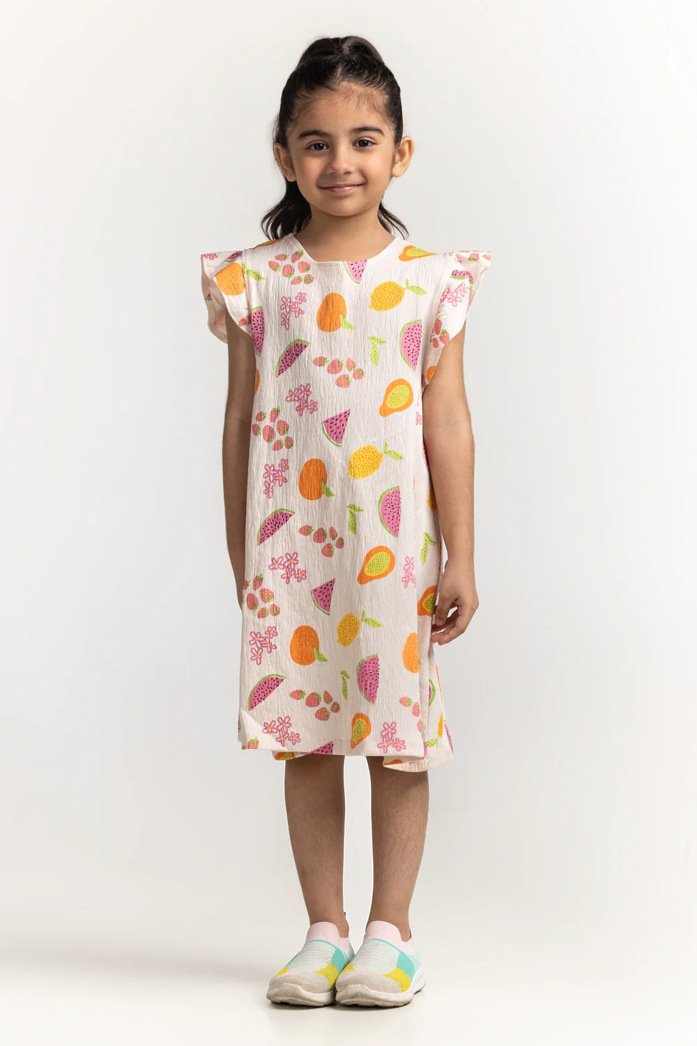 Textured Printed Dress