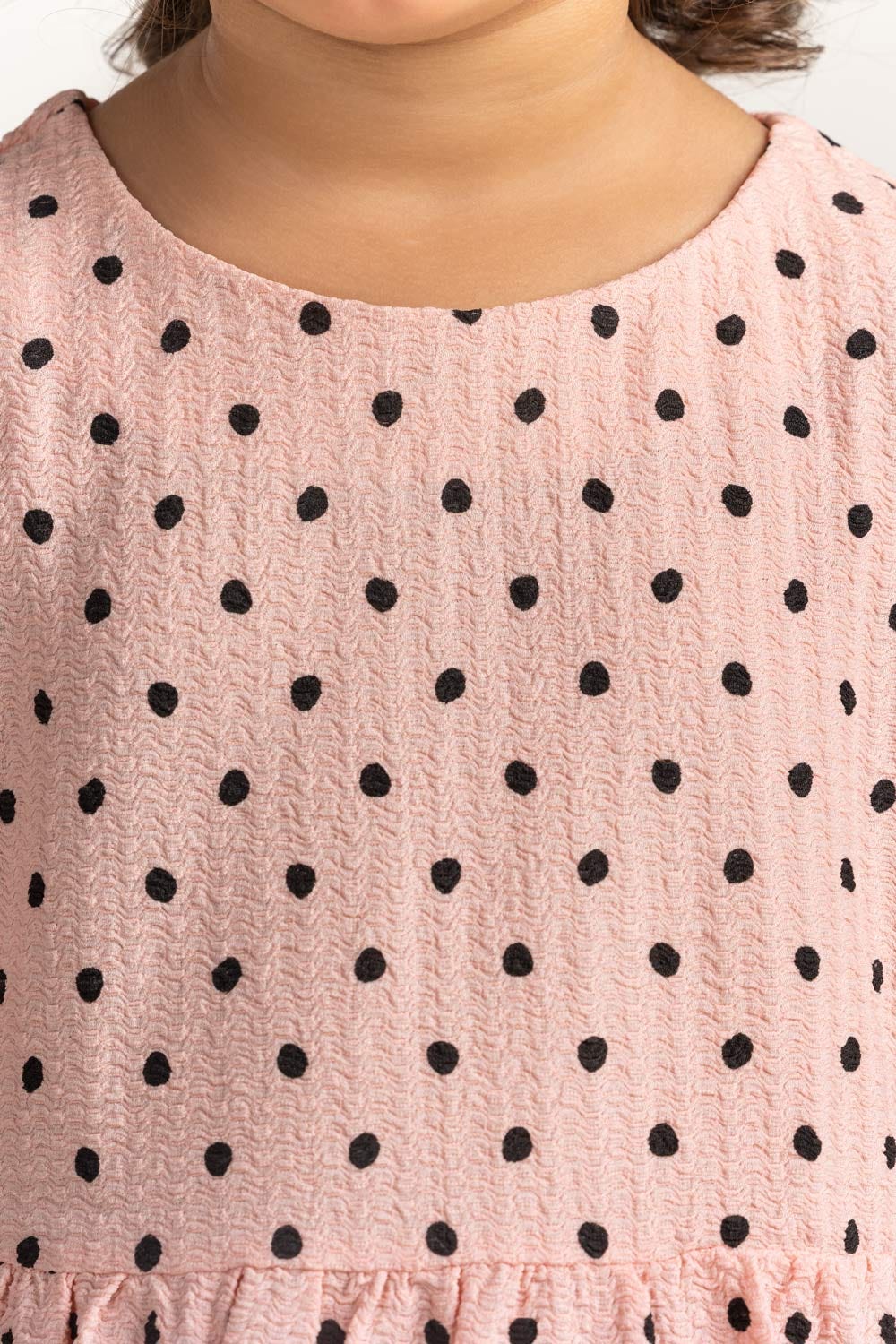 Textured Round Neck Dress - Image 3