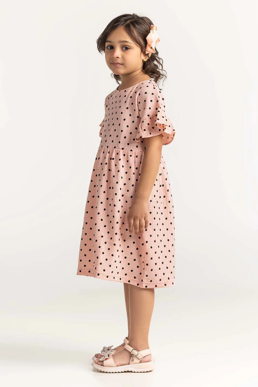Textured Round Neck Dress - Image 4