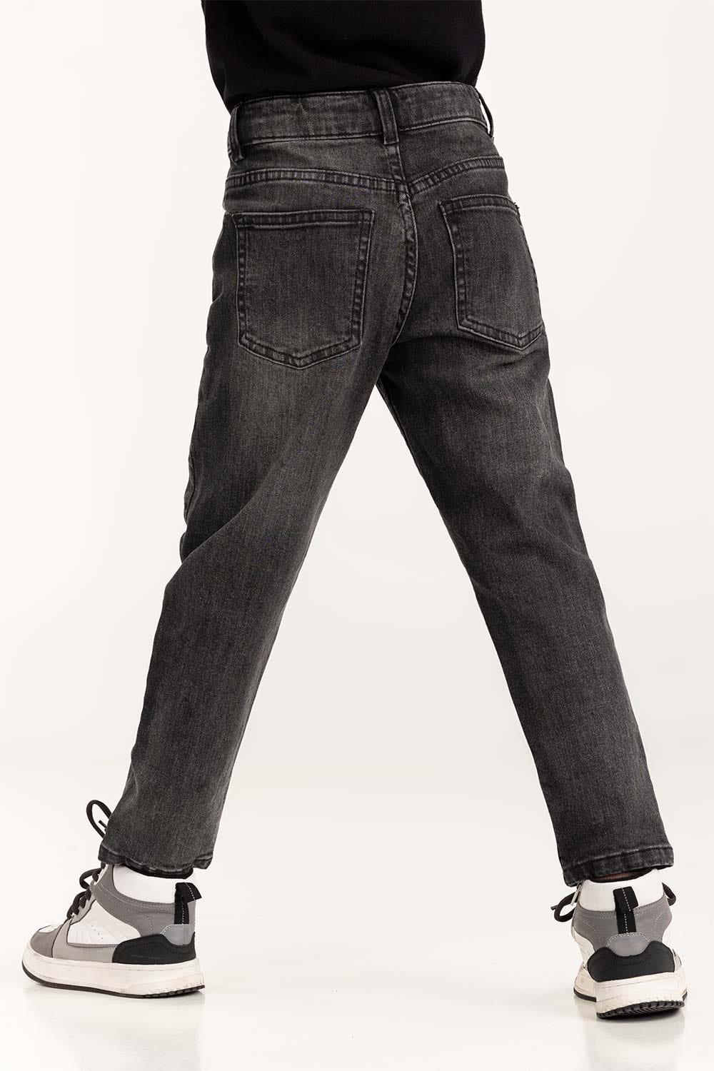 Toddler Boy Dark Grey Five Pocket Jeans - Image 3