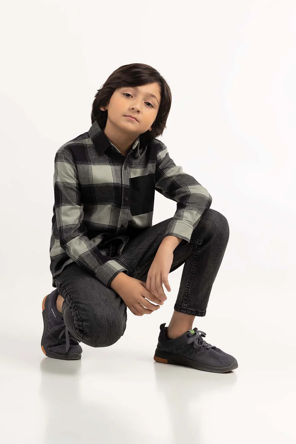 Toddler Boy Green And Black Casual Shirt - Image 2