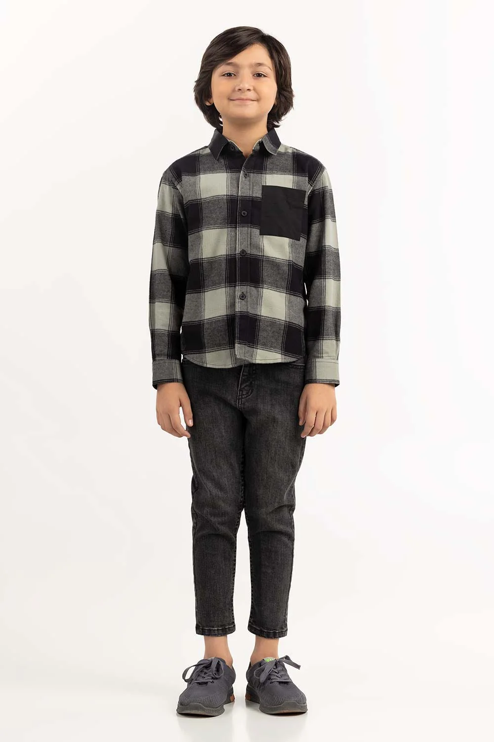 Toddler Boy Green And Black Casual Shirt - Image 5