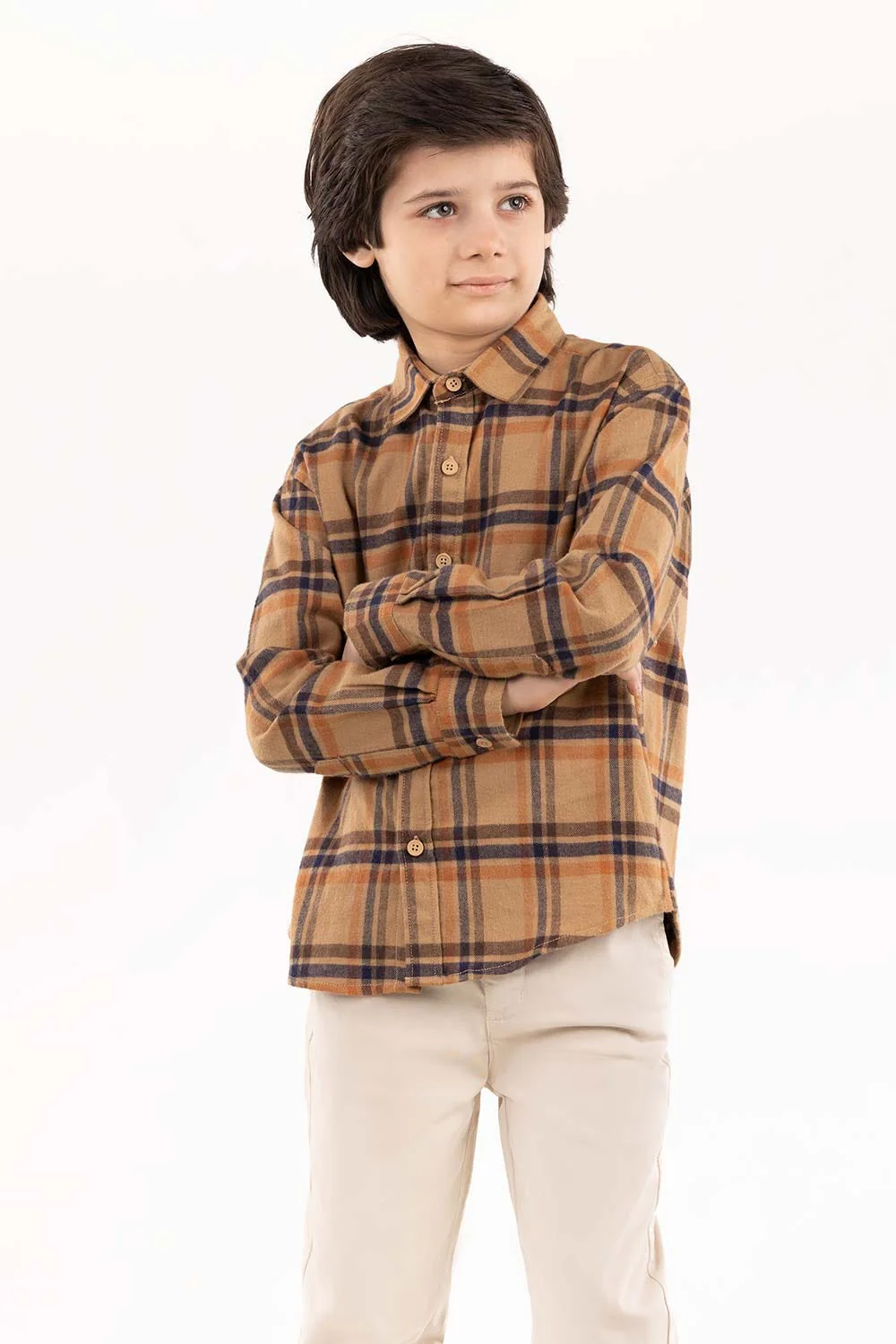 Toddler Boy Khaki Casual Shirt 224 - Image 3