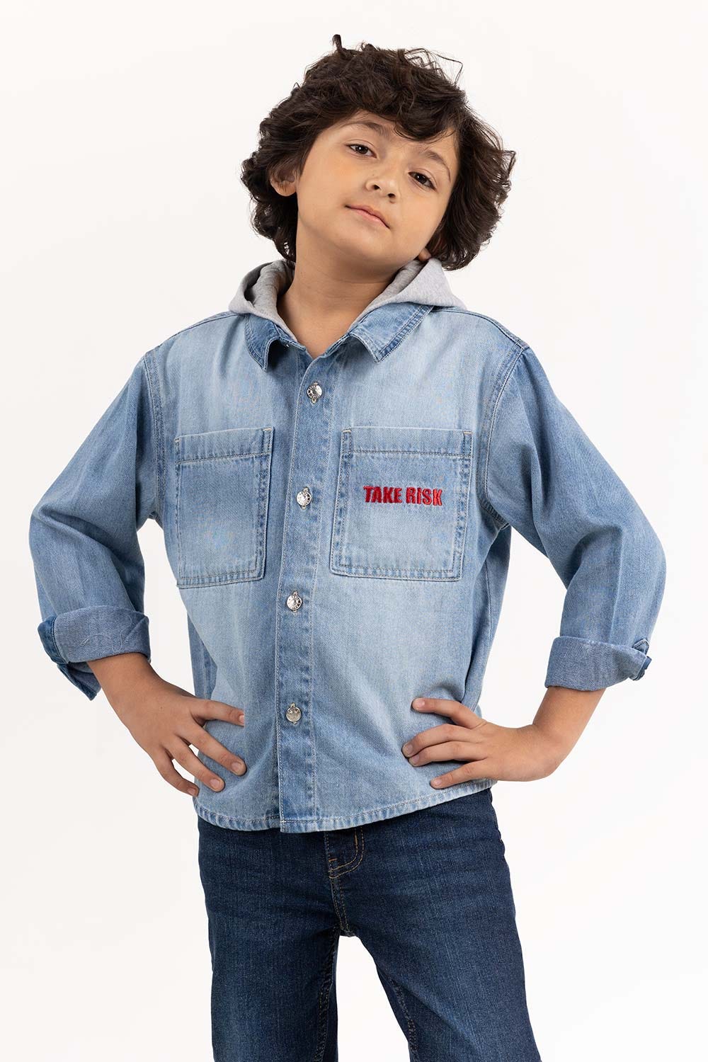 Toddler Boy Light Wash Shirt 224 - Image 3