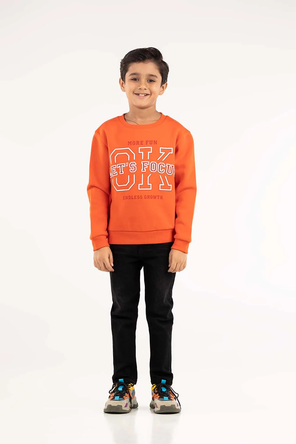 Toddler Boy Orange Sweatshirt - Image 4