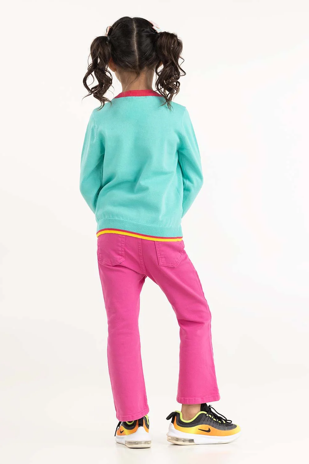 Toddler Girl Aqua Knit Sweater - Image 4