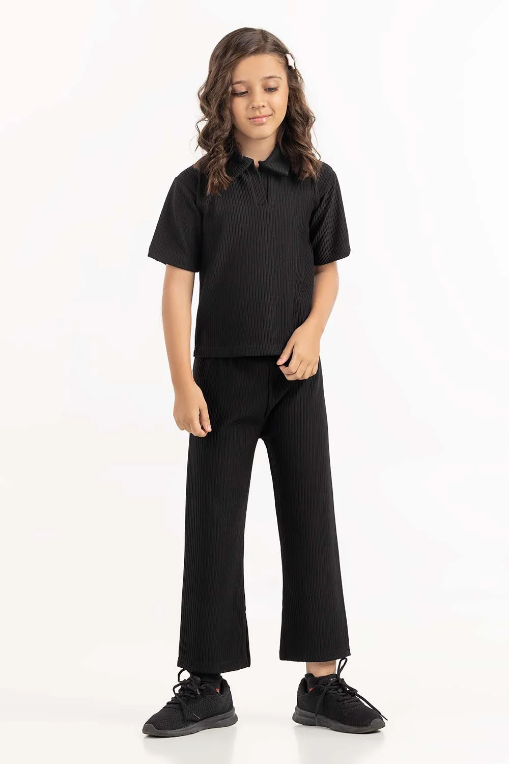 Toddler Girl Black Knit Shirt - Image 3