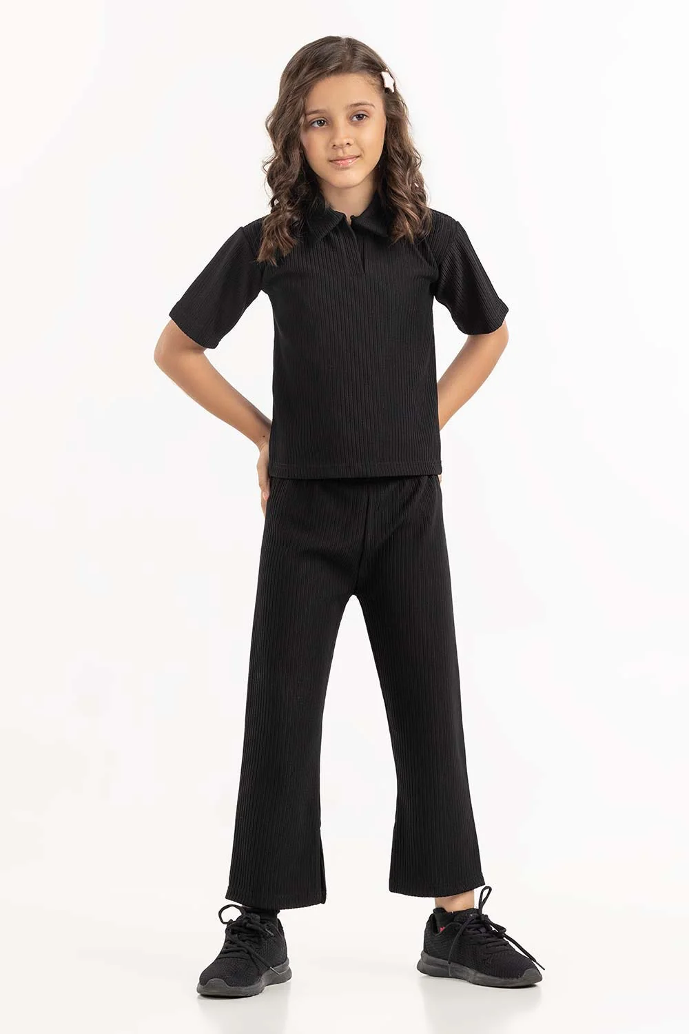 Toddler Girl Black Knit Shirt - Image 4
